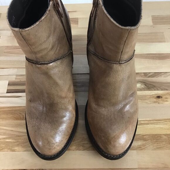 STEVE Madden leather ankle boots southwestern look cowboy size 7 tan brown rodeo - Picture 5 of 16